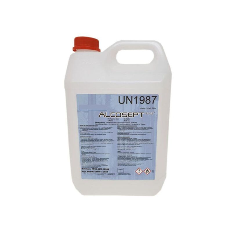 Alcosept oppervlakte 5.000 ml. ethyl-alcohol 80% (per stuk)