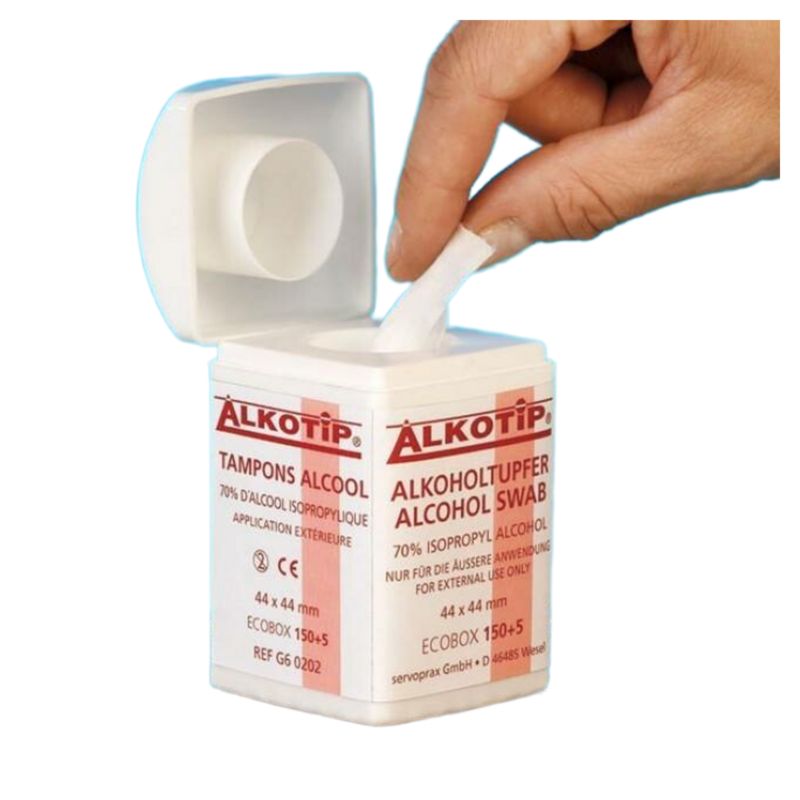 Alkotip alcoholdoekjes in dispenser (155 stuks)