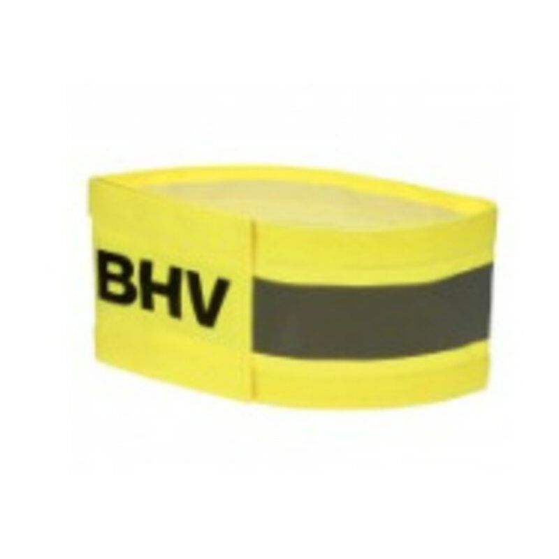 Armband met opdruk BHV geel - 52,5 x 12.5 cm