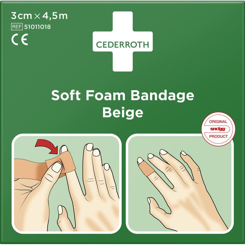 Cederroth Soft Foam Bandage Beige - 3 cm x 4,5 m (1 box)