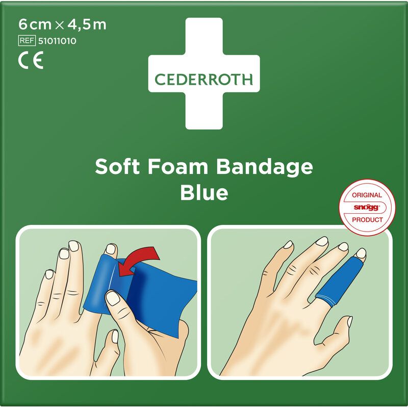 Cederroth Soft Foam Bandage Blauw - 6 cm x 4,5 m (1 box)