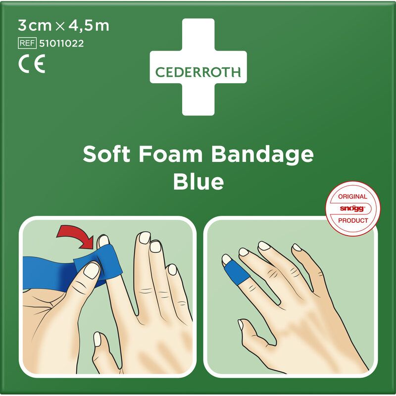 Cederroth Soft Foam Bandage Blauw - Blauw, 3 cm x 4,5 m (1 box)