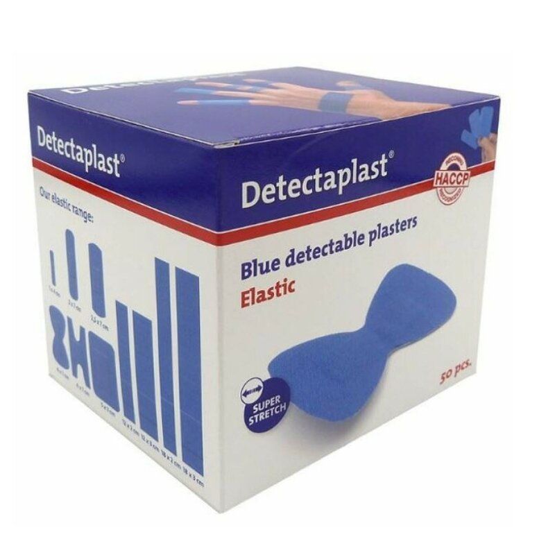 Detectaplast Elastic blauwe pleisters 68x38mm (Vlinder) (50 stuks)