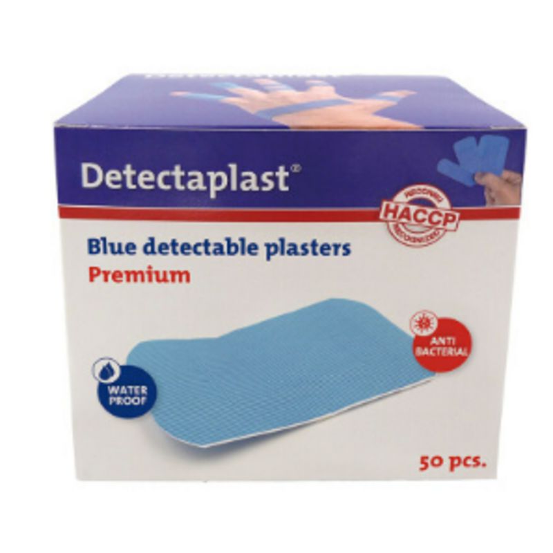 Detectaplast Premium blauwe PU pleisters, waterbestendig, 50 x 72 mm (50 stuks)