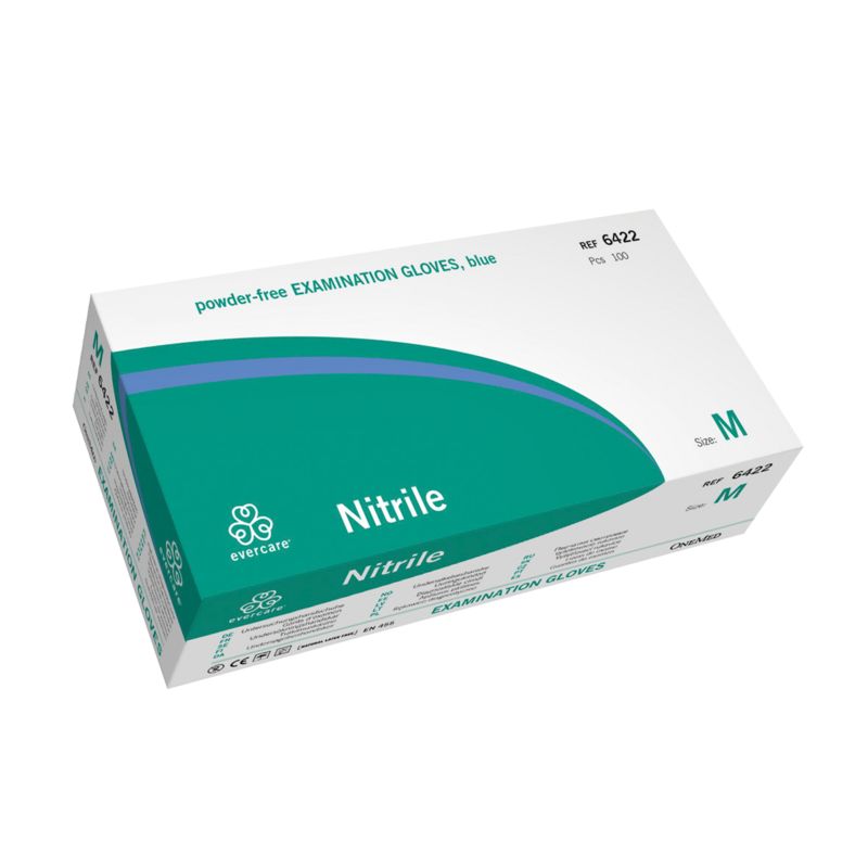 Evercare Sky Nitrile blauw handschoenen onsteriel pdv (100 stuks) - Small