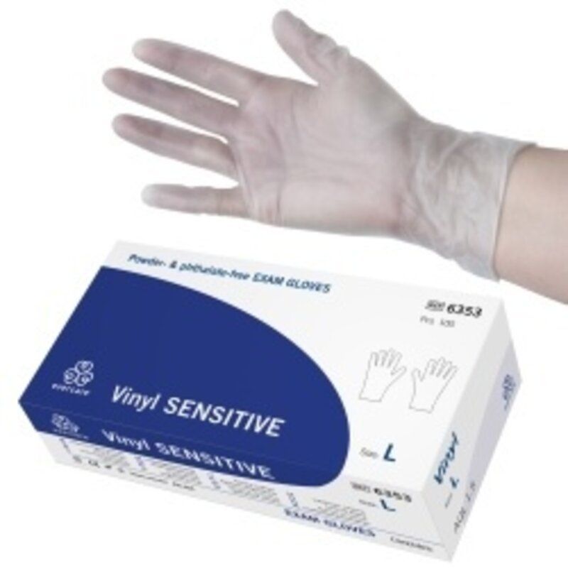 Evercare Vinyl sensitive handschoenen onsteriel pdv (100 stuks) - Maat S