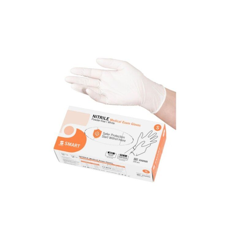 Handschoen selefa nitrile smart white poedervrij (200 stuks) - S 200 stuks