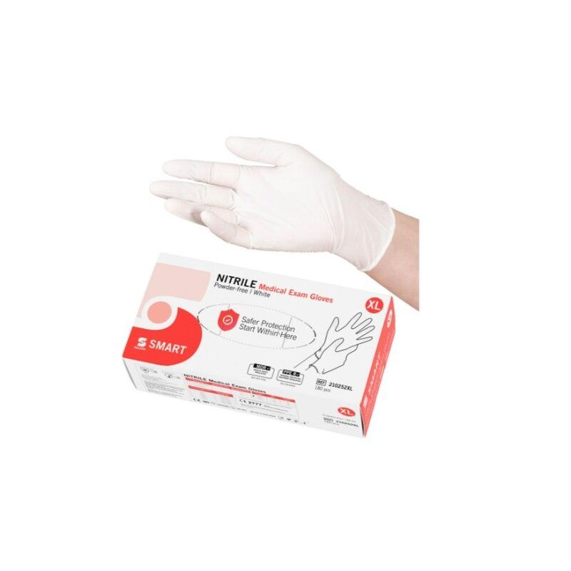Handschoen selefa nitrile smart white poedervrij (200 stuks) - XL 180 stuks