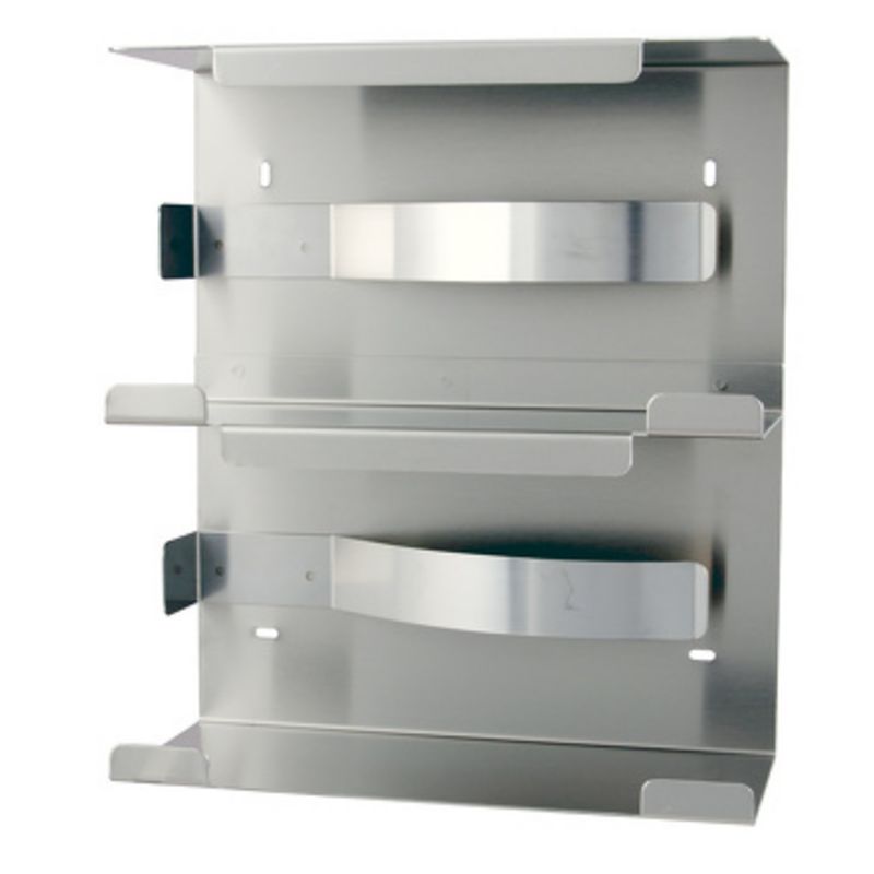 Handschoendispenser duo - 13,5 x 25 x 9,6 cm - RVS wit gepoedercoated