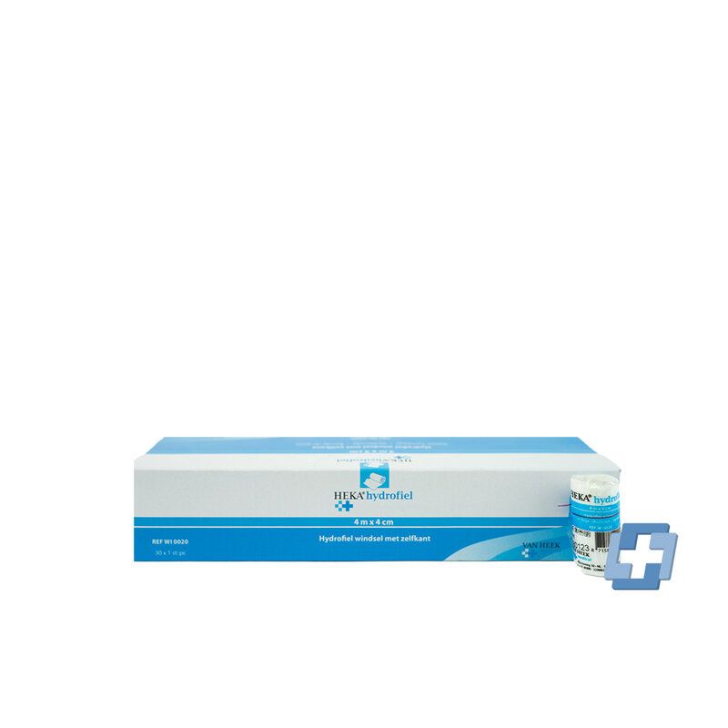 HEKA Hydrofiel fixatiewindsel - 4 m x 4 cm (30 stuks)