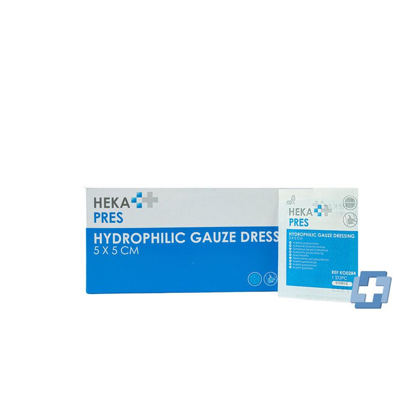HEKA Hydrofiel gaaskompres steriel 12 laags - 5 x 5 cm (100 stuks)