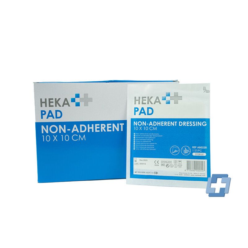 HEKA pad niet verklevende wondkompres steriel - 10 x 10 cm (100 stuks)