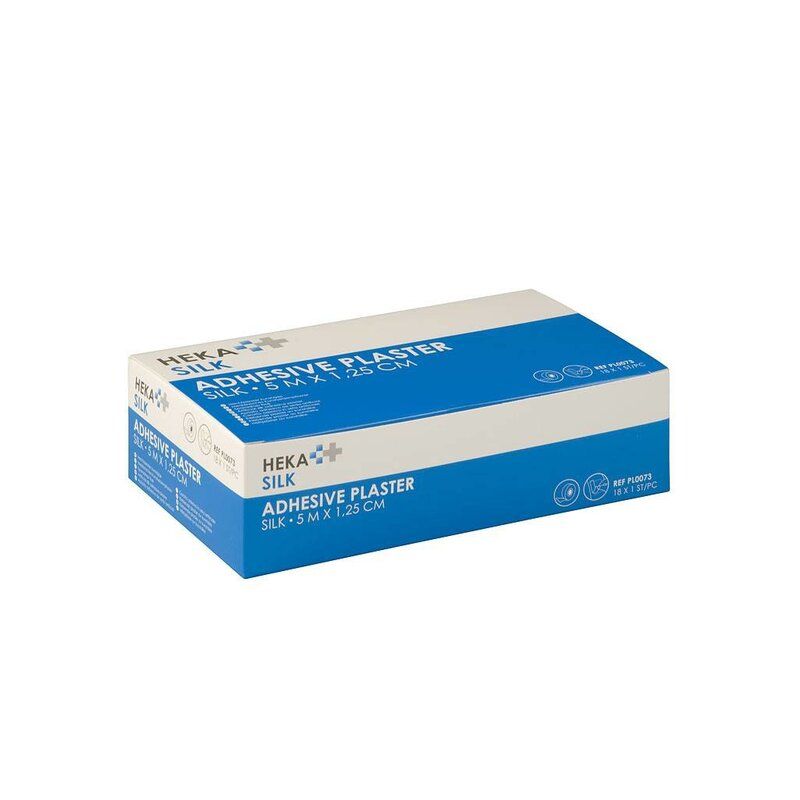 HEKA Silk - Heka silk hechtpleister ring 5 m x 2,50 cm niet-steriel (12 Stuks)