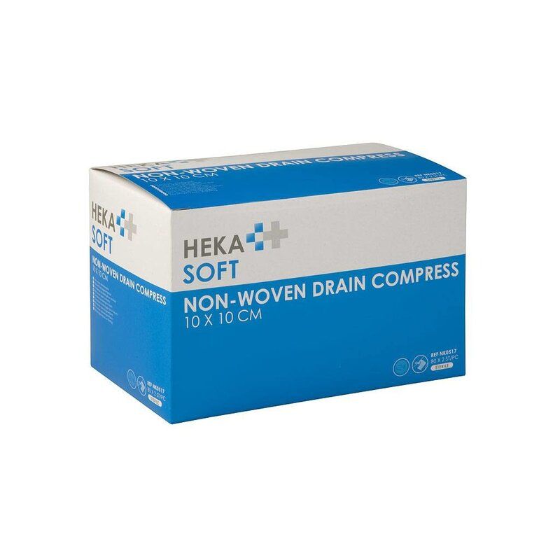 HEKA soft non-woven drainkompres - 10 x 10 cm steriel 4 lagen (80x2 Stuks)