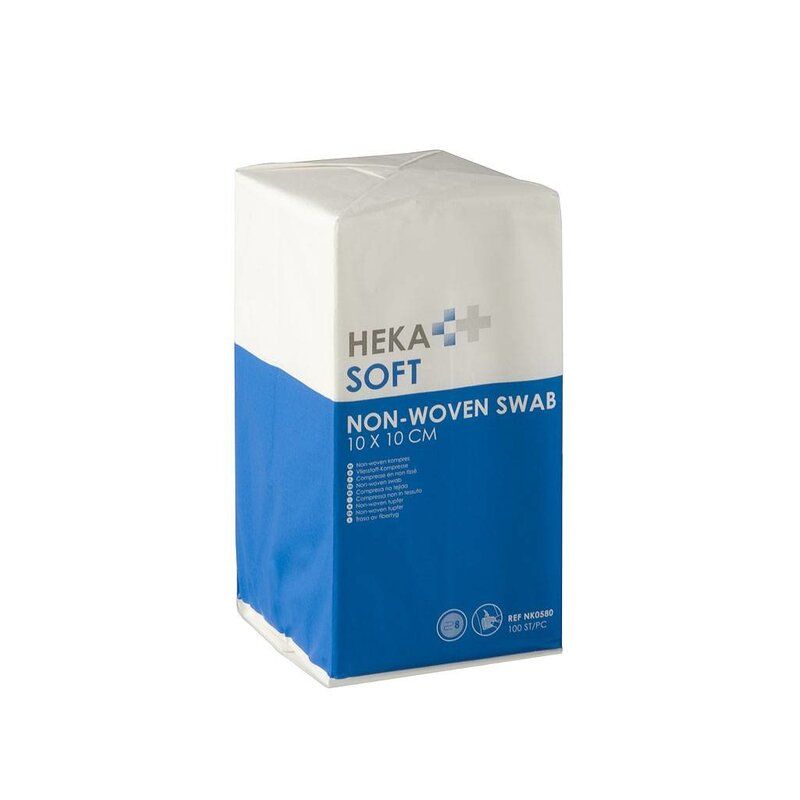 HEKA soft non-woven kompres - 10 x 10 cm niet steriel 8 lagen (100 Stuks)