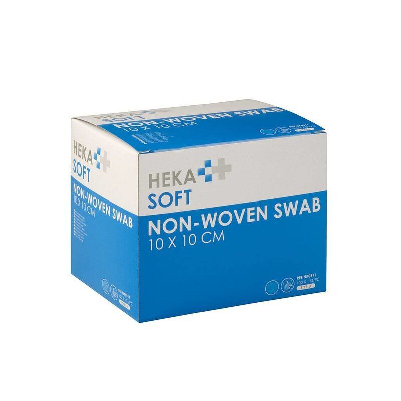 HEKA soft non-woven kompres - 10 x 10 cm steriel 4 lagen (100 Stuks)