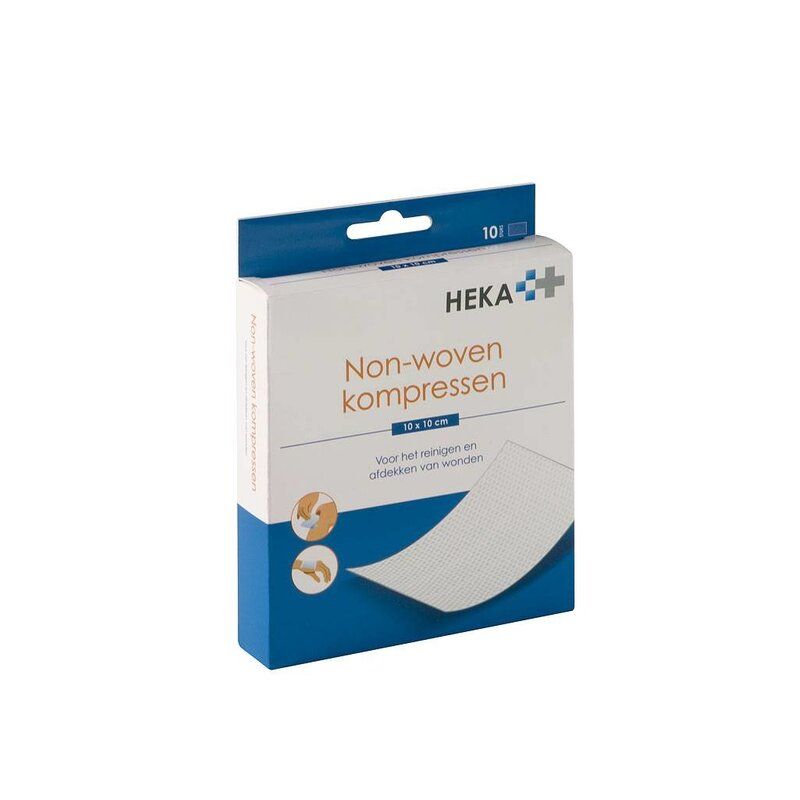 HEKA soft non-woven kompres - 10 x 10 cm steriel 4 lagen (Retailverpakking 10 Stuks)