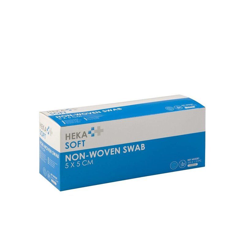 HEKA soft non-woven kompres - 5 x 5 cm steriel 8 lagen (100 Stuks)