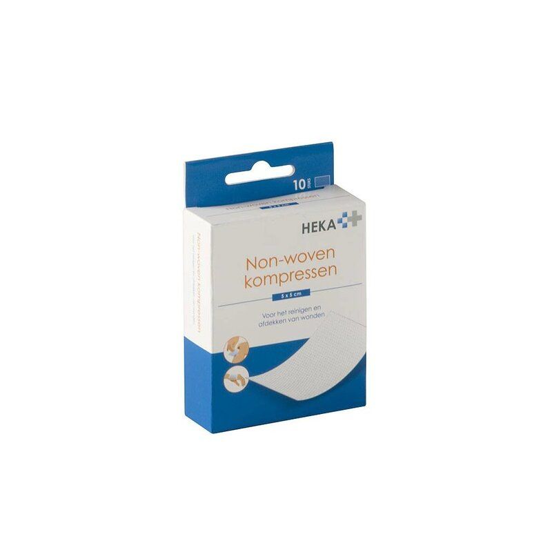 HEKA soft non-woven kompres - 5 x 5 cm steriel 8 lagen (Retailverpakking 10 Stuks)