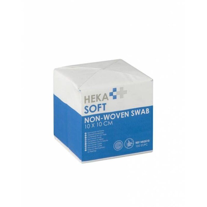 HEKA soft wondkompres niet steriel 4 laags - 10 x 10 cm (100 stuks)
