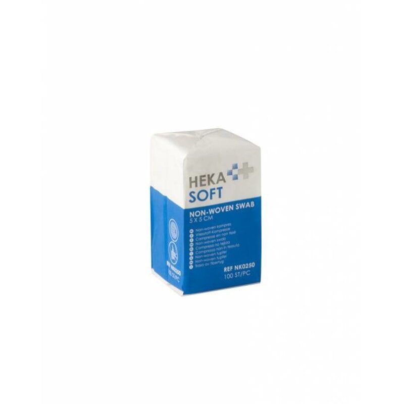 HEKA soft wondkompres niet steriel 4 laags - 5 x 5 cm (100 stuks)