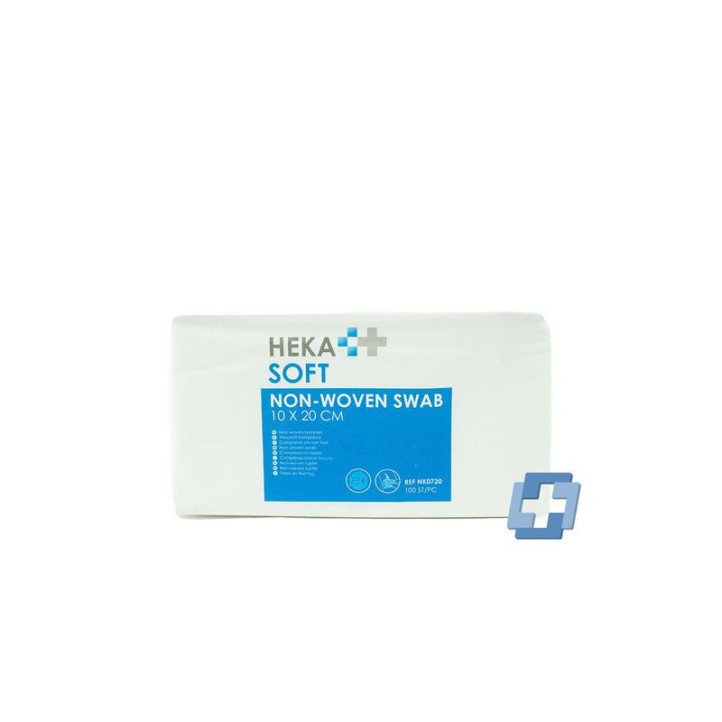 HEKA soft wondkompresse niet steriel 4 laags - 10 x 20 cm (100 stuks)