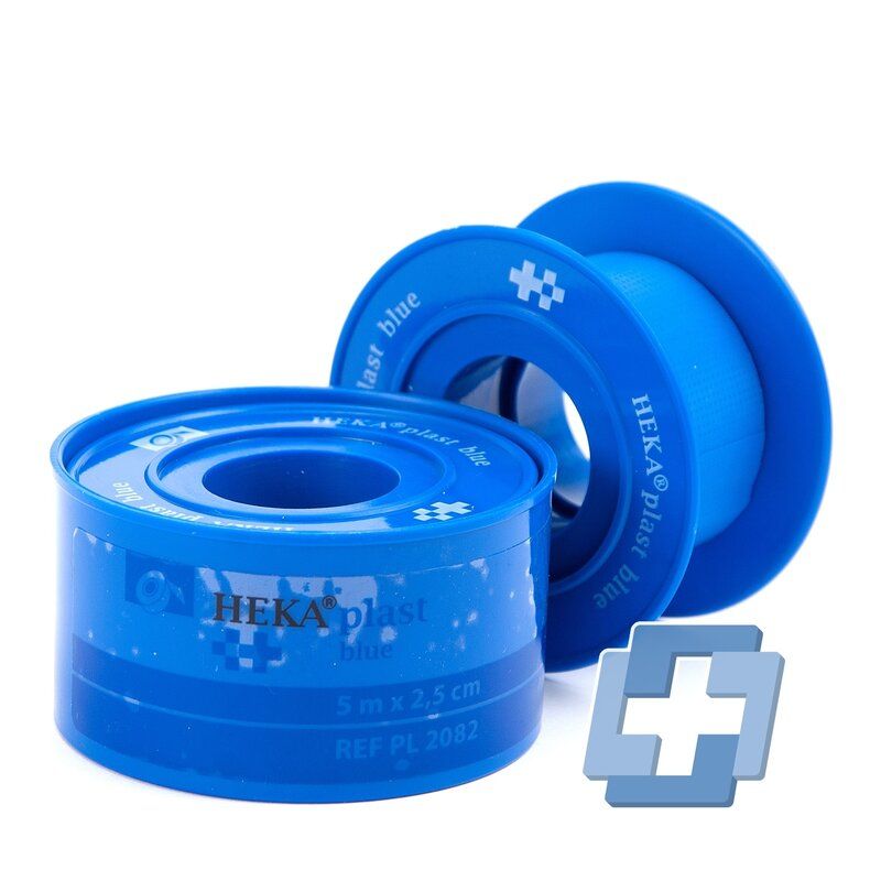 HEKAPLAST Blue hechtpleister textiel - 5 m x 2,5 cm (per stuk)