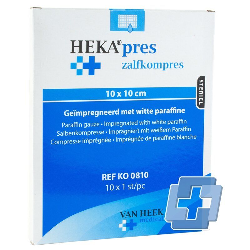 HEKApres Zalfkompres steriel - 10 x 10 cm (10 stuks)