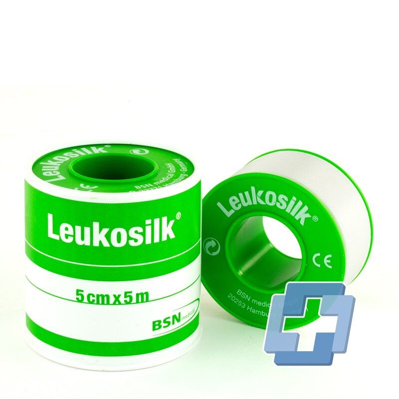 LeukoSILK hechtpleister - diverse maten (per stuk) - 5 m. x 5 cm