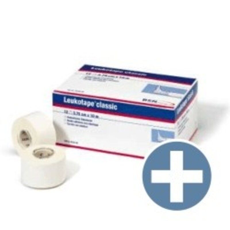 Leukotape Classic - diverse maten (doos) - 10mtr x 2,50 per 12 stuks