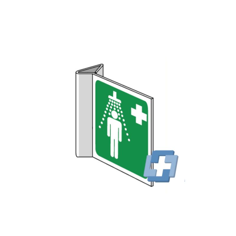 Nooddouche Pictogram - diverse maten (Haaks)