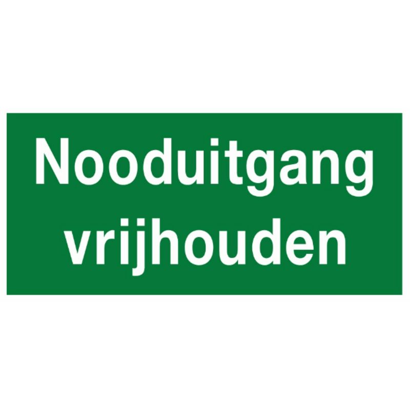 Nooduitgang vrijhouden - 500 x 200 mm (sticker)