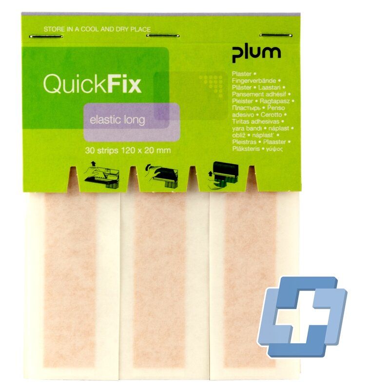 PLUM Navulling QuickFix textiele lange vingerpleisters - 120 x 20 cm