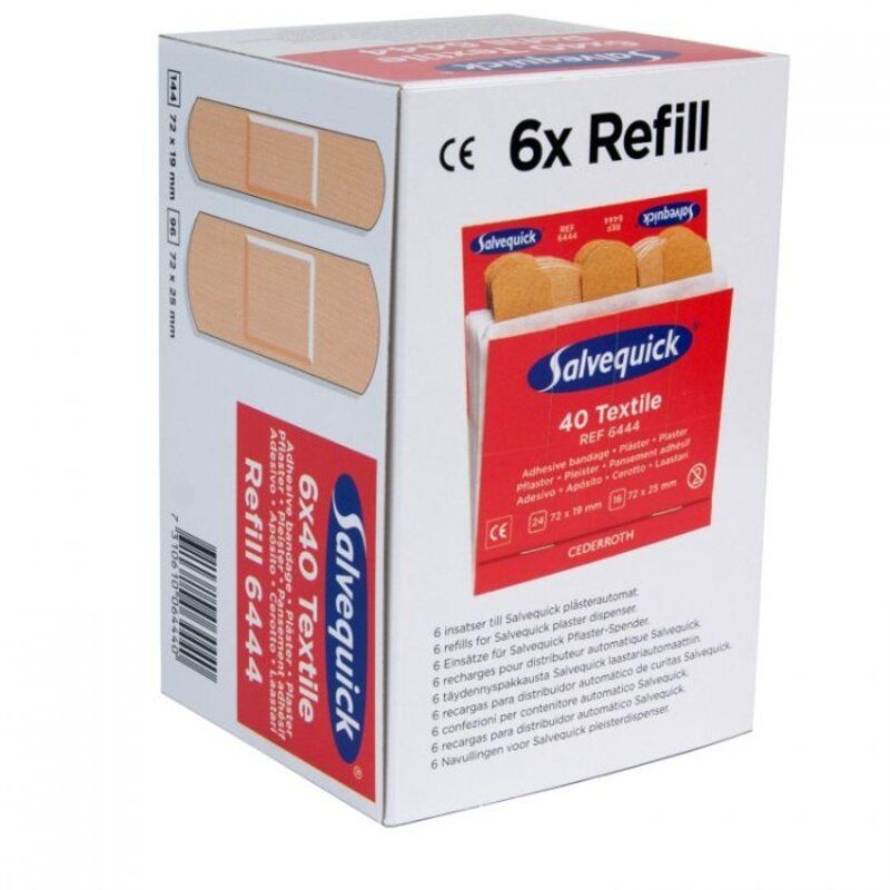 Salvequick 6444 navulling 40 textiel pleisters (6 stuks)
