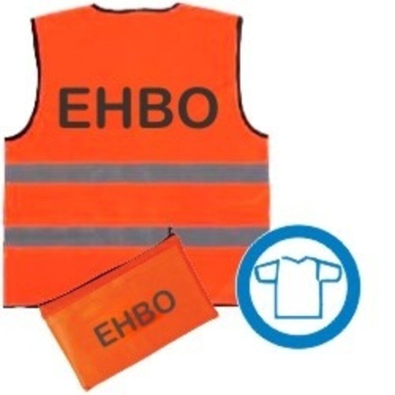 Veiligheidsvest opdruk oranje inclusief tasje - diverse teksten beschikbaar - EHBO