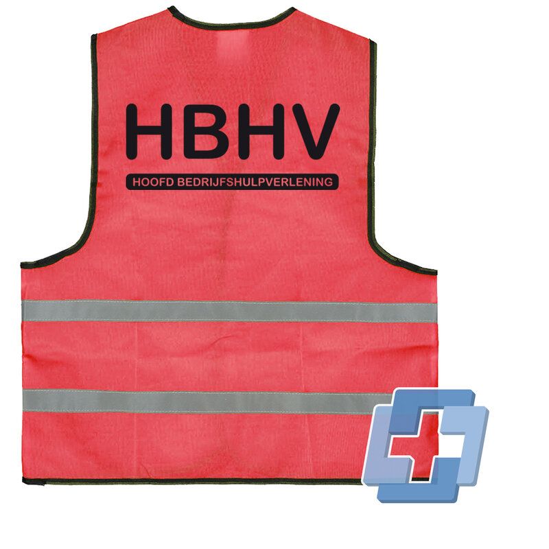 Veiligheidsvest rood (diverse teksten beschikbaar) - HBHV (Hoofd BHV)