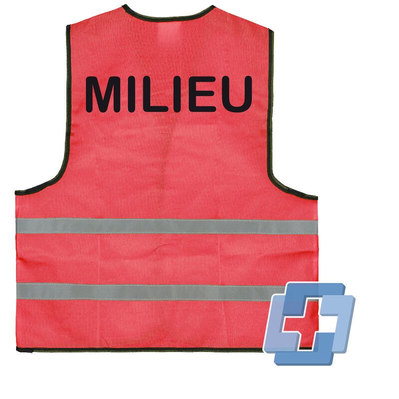 Veiligheidsvest rood (diverse teksten beschikbaar) - Milieu